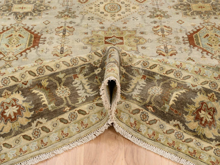 10'2" x 10'0" New Hand Knotted Grey Wool Square Oriental Rug - MOA10263876