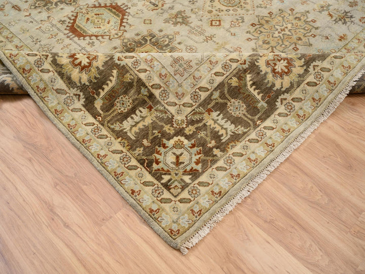 10'2" x 10'0" New Hand Knotted Grey Wool Square Oriental Rug - MOA10263876