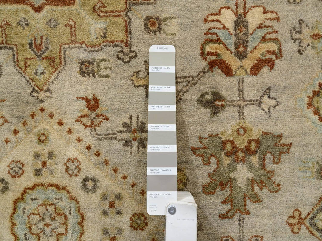 10'2" x 10'0" New Hand Knotted Grey Wool Square Oriental Rug - MOA10263876