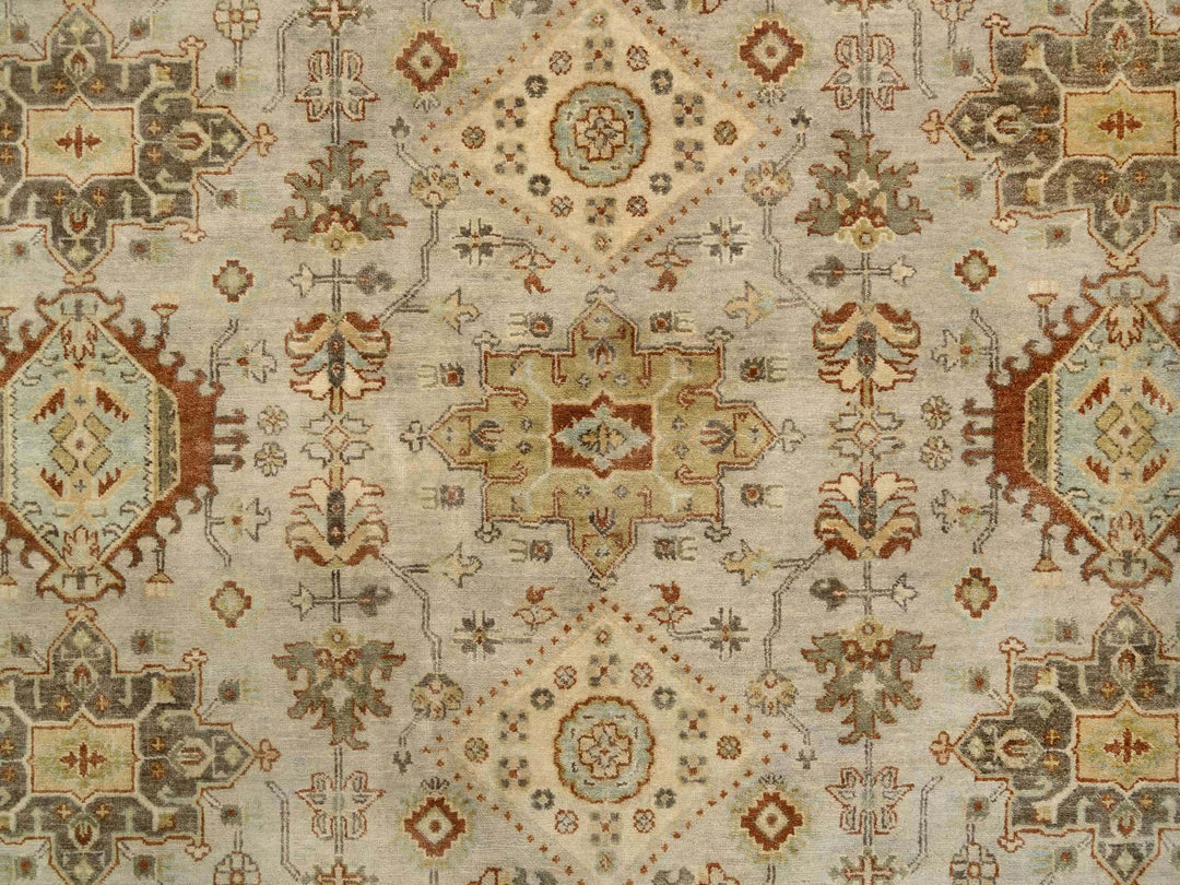 10'2" x 10'0" New Hand Knotted Grey Wool Square Oriental Rug - MOA10263876