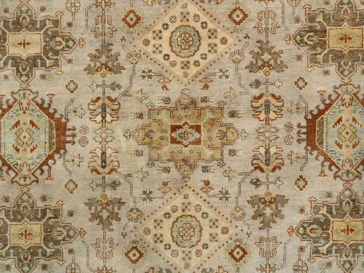 10'2" x 10'0" New Hand Knotted Grey Wool Square Oriental Rug - MOA10263876