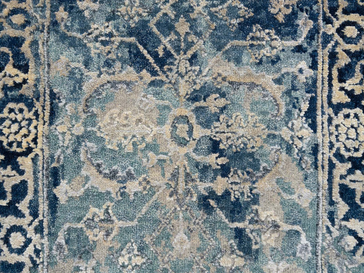 2'0" x 3'1" New Hand Knotted Blue Wool & Silk Rectangle Oriental Rug - MOA10263885