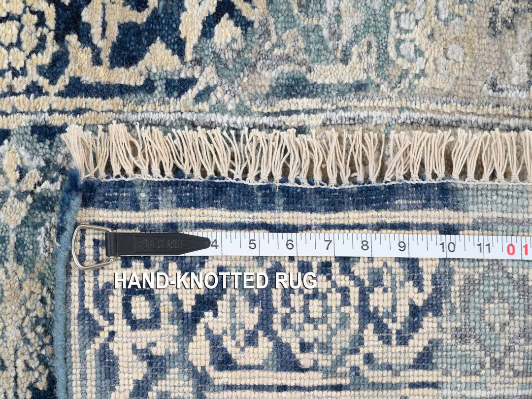 2'0" x 3'1" New Hand Knotted Blue Wool & Silk Rectangle Oriental Rug - MOA10263885
