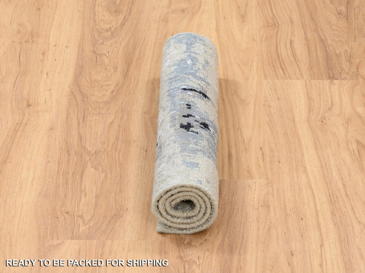 2'0" x 3'0" New Hand Knotted Beige Wool & Silk Rectangle Oriental Rug - MOA10263886