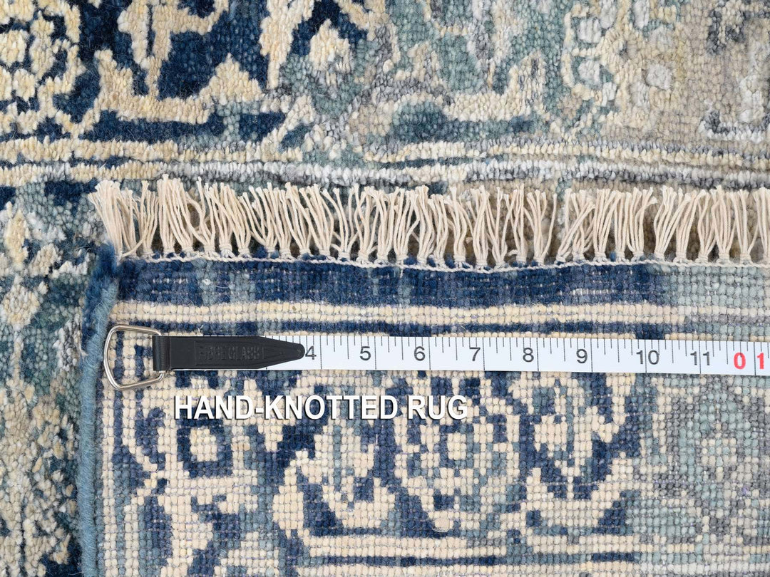 2'0" x 3'1" New Hand Knotted Blue Wool & Silk Rectangle Oriental Rug - MOA10263888