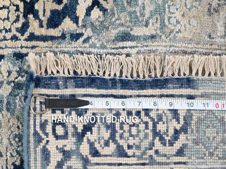 2'0" x 3'1" New Hand Knotted Blue Wool & Silk Rectangle Oriental Rug - MOA10263888