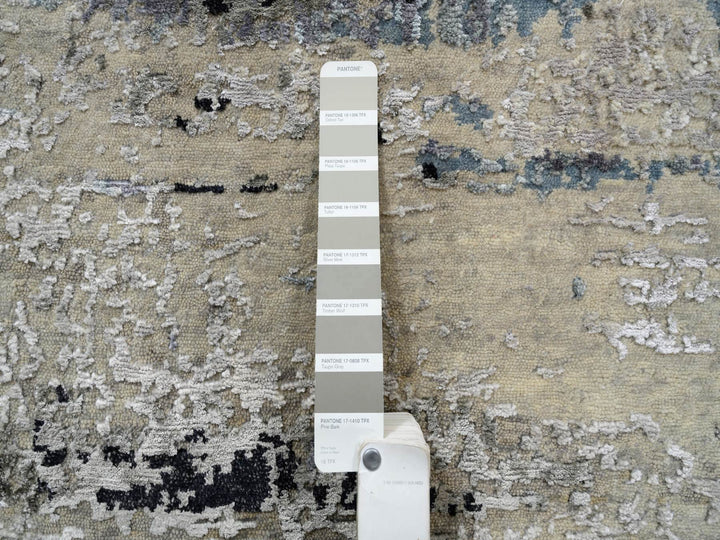 2'0" x 2'10" New Hand Knotted Beige Wool & Silk Rectangle Oriental Rug - MOA10263891