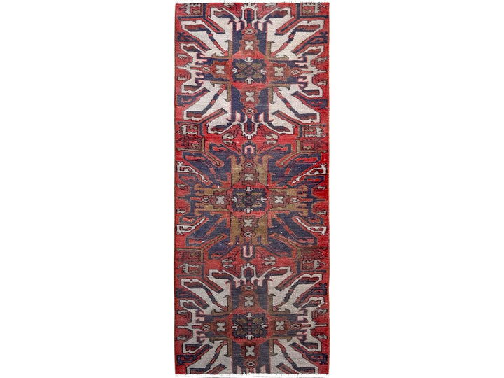 2'1" x 5'4" Vintage Hand Knotted Red Wool Runner Oriental Rug - MOA102638