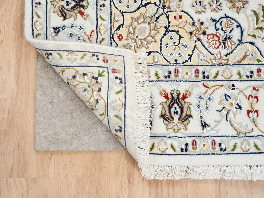 4'2" x 10'1" New Hand Knotted Ivory Wool Runner Oriental Rug - MOA10263964