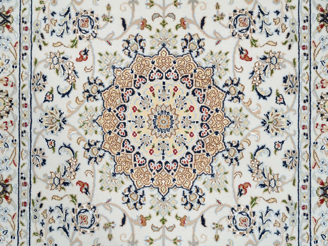 4'2" x 10'1" New Hand Knotted Ivory Wool Runner Oriental Rug - MOA10263964