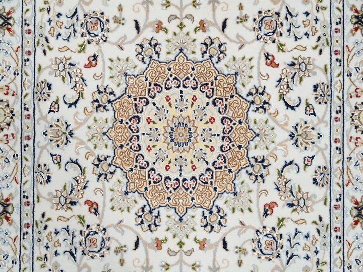 4'2" x 10'1" New Hand Knotted Ivory Wool Runner Oriental Rug - MOA10263964