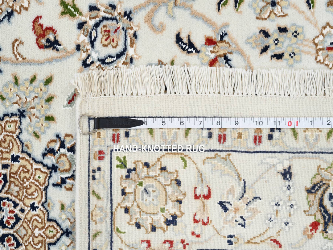 4'2" x 10'1" New Hand Knotted Ivory Wool Runner Oriental Rug - MOA10263964