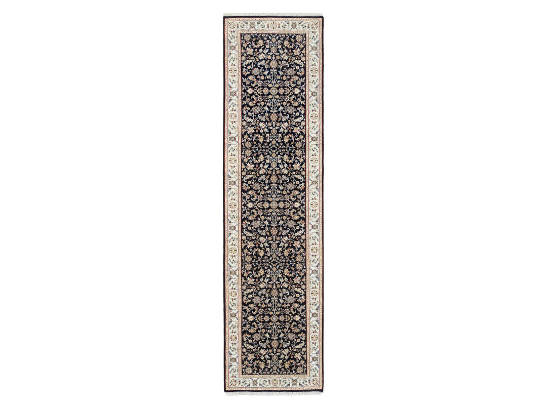 2'8" x 10'0" New Hand Knotted Blue Wool Runner Oriental Rug - MOA10263986