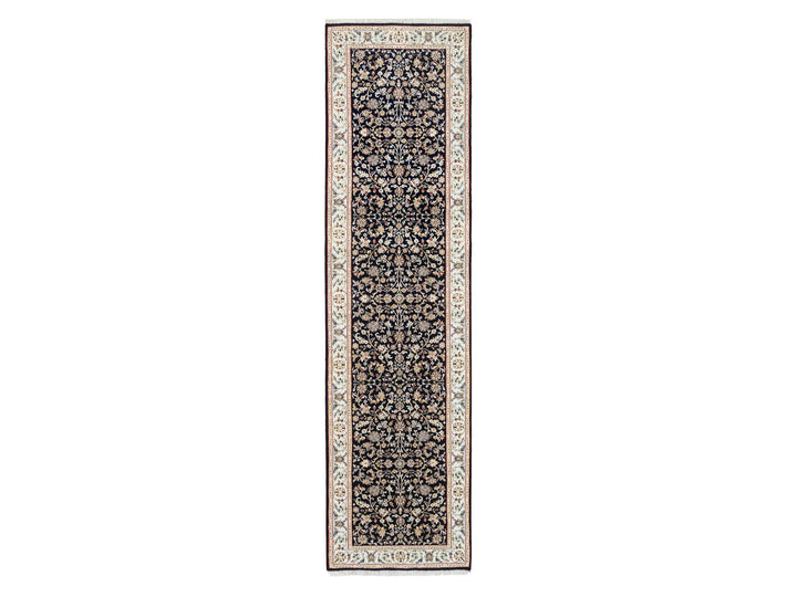 2'8" x 10'0" New Hand Knotted Blue Wool Runner Oriental Rug - MOA10263986