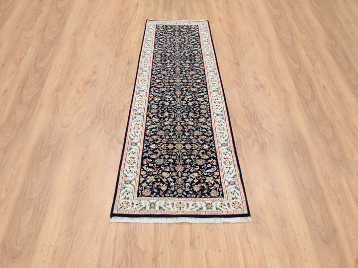 2'8" x 10'0" New Hand Knotted Blue Wool Runner Oriental Rug - MOA10263986