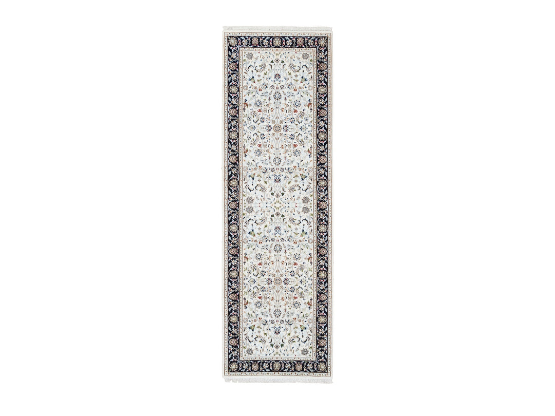 2'7" x 8'3" New Hand Knotted Ivory Wool Runner Oriental Rug - MOA10263987