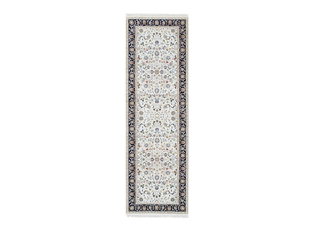 2'8" x 8'3" New Hand Knotted Ivory Wool Runner Oriental Rug - MOA10263989