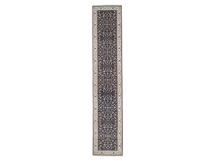 2'9" x 14'0" New Hand Knotted Blue Wool Runner Oriental Rug - MOA10263999