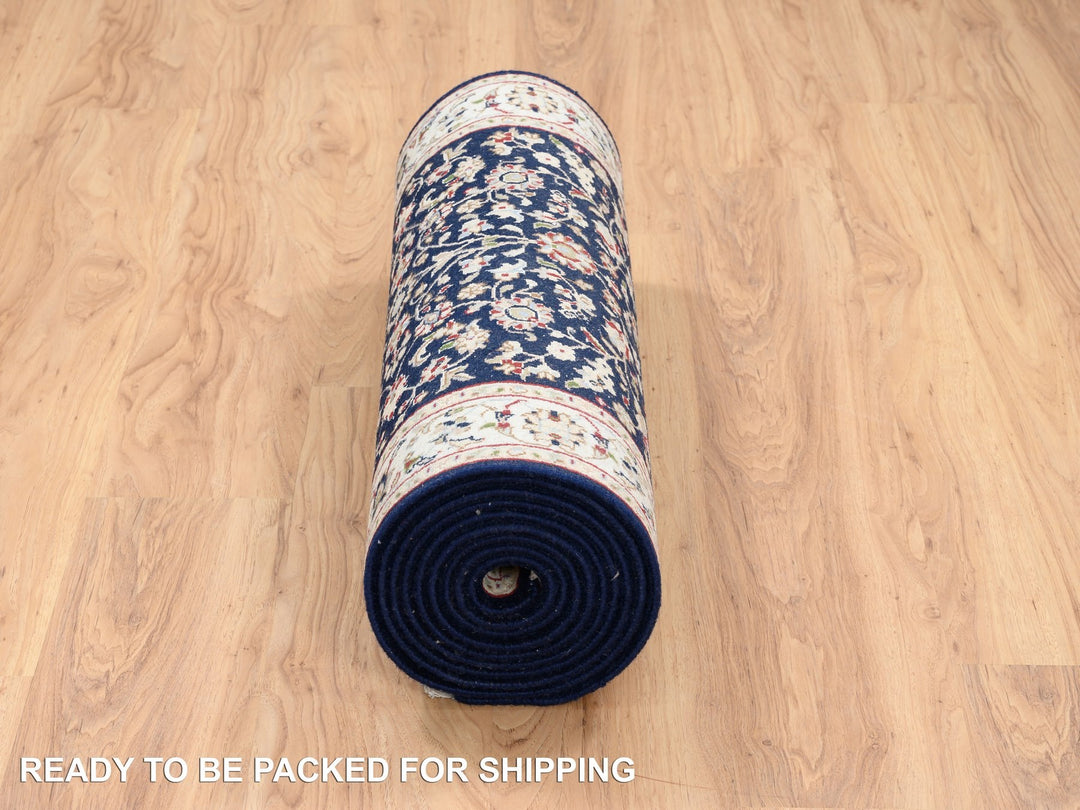 2'9" x 14'0" New Hand Knotted Blue Wool Runner Oriental Rug - MOA10263999