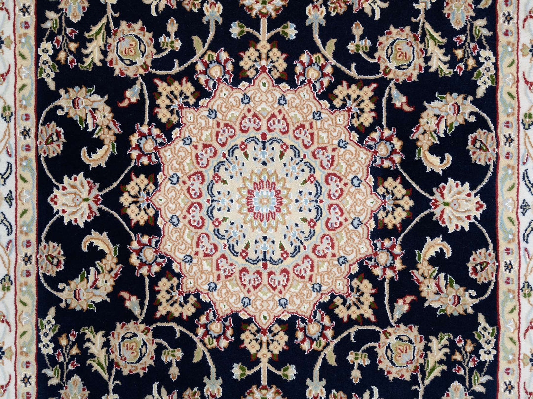 4'0" x 12'0" New Hand Knotted Blue Wool Runner Oriental Rug - MOA10264000