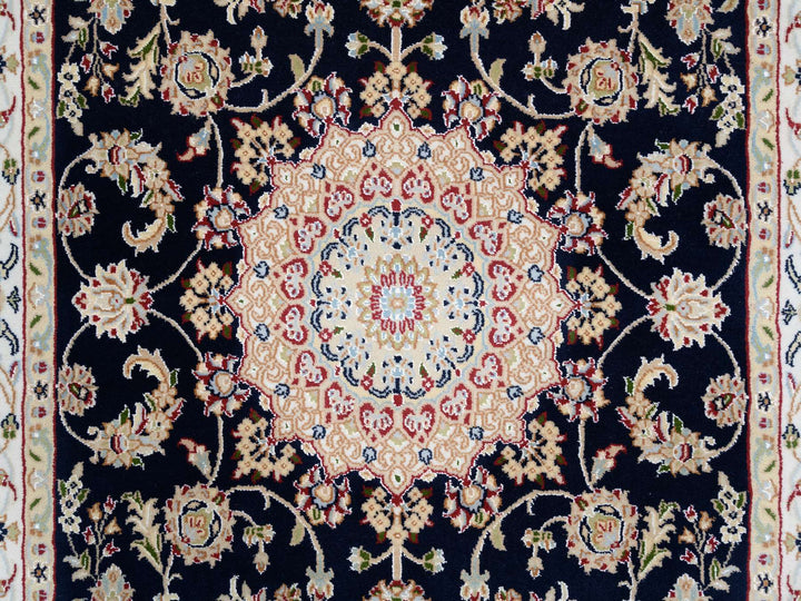 4'0" x 12'0" New Hand Knotted Blue Wool Runner Oriental Rug - MOA10264000