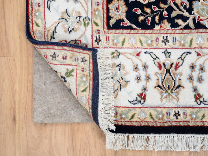 5'0" x 5'0" New Hand Knotted Blue Wool Square Oriental Rug - MOA10264043