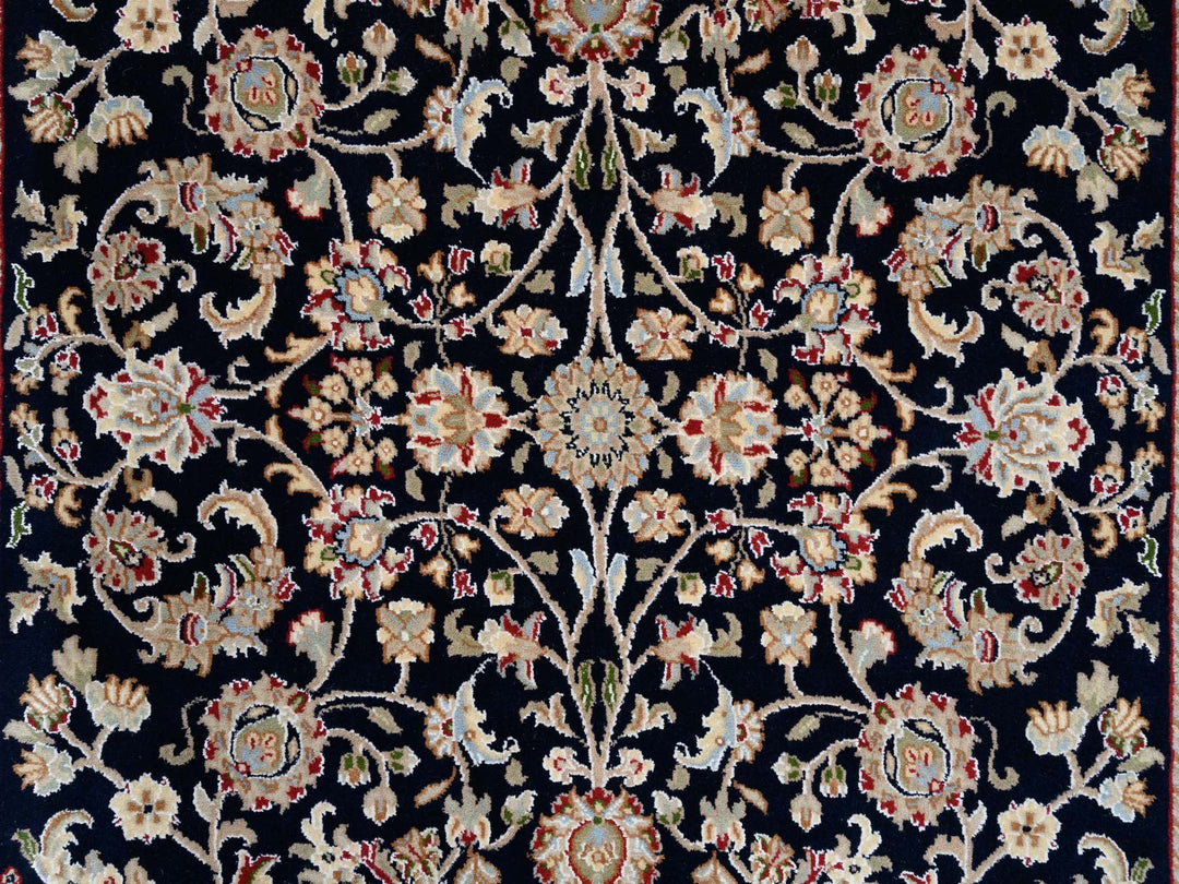 5'0" x 5'0" New Hand Knotted Blue Wool Square Oriental Rug - MOA10264043