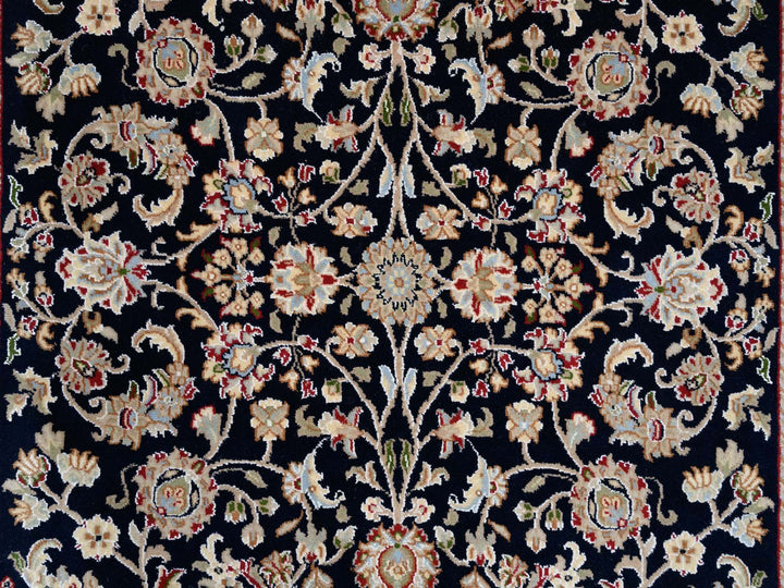 5'0" x 5'0" New Hand Knotted Blue Wool Square Oriental Rug - MOA10264043