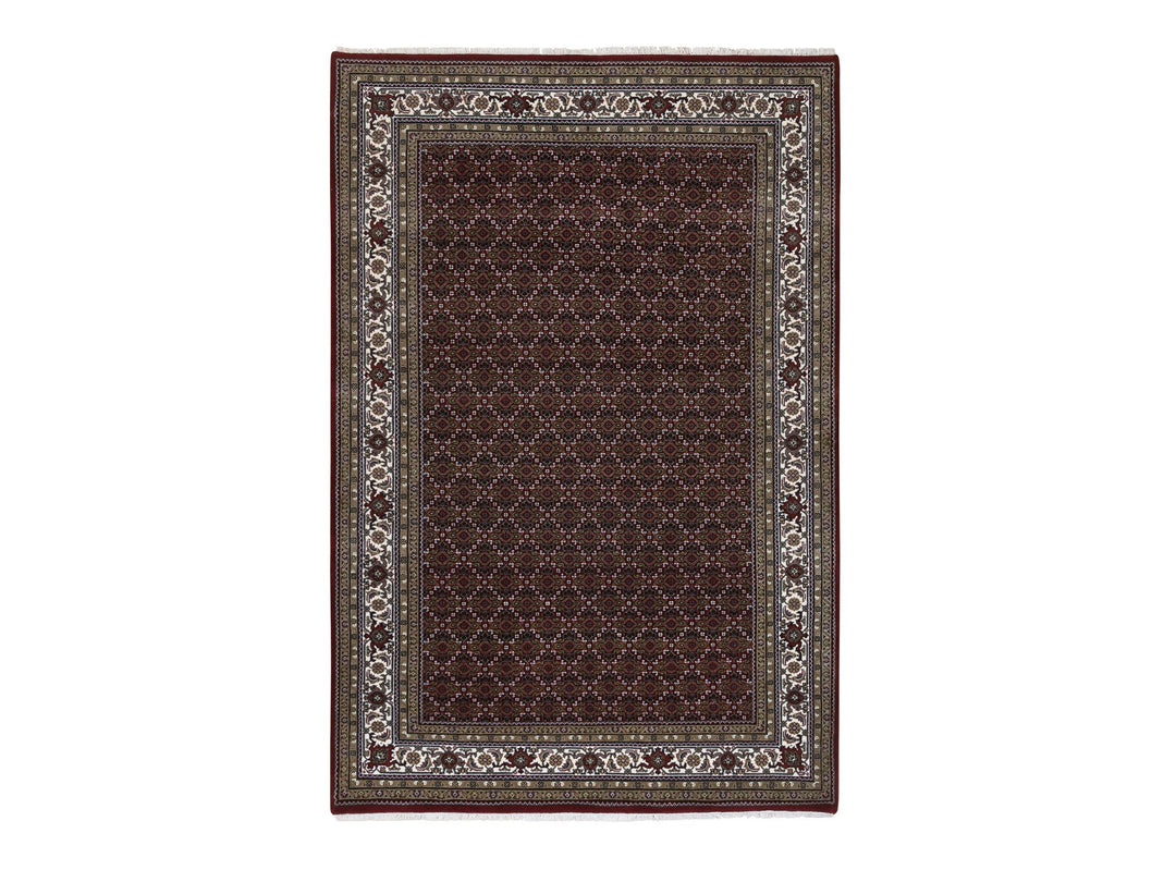 5'9" x 8'9" New Hand Knotted Red Wool Rectangle Oriental Rug - MOA10264088