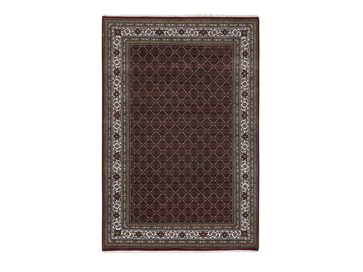 5'9" x 8'9" New Hand Knotted Red Wool Rectangle Oriental Rug - MOA10264088