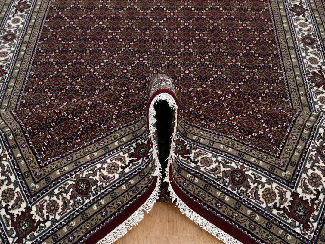 5'9" x 8'9" New Hand Knotted Red Wool Rectangle Oriental Rug - MOA10264088