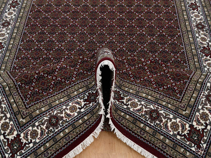5'9" x 8'9" New Hand Knotted Red Wool Rectangle Oriental Rug - MOA10264088