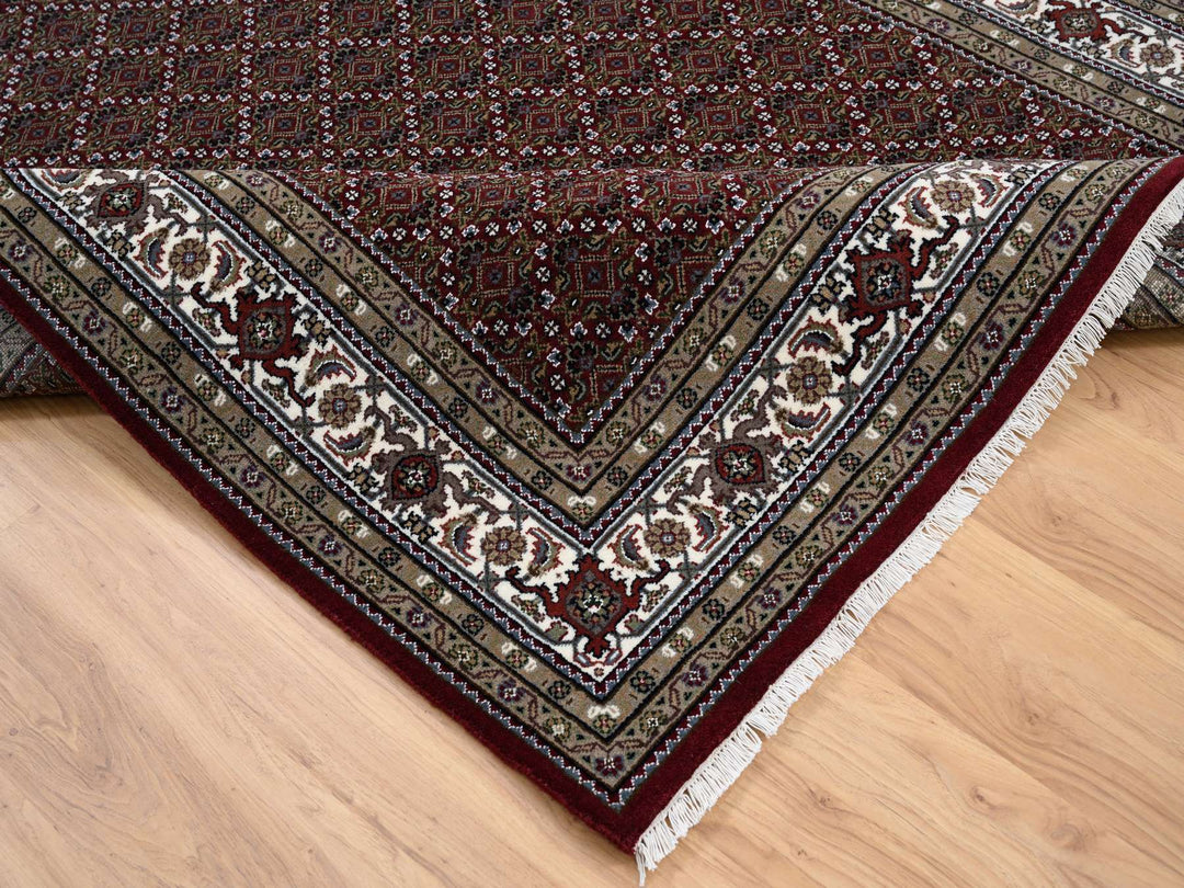 5'9" x 8'9" New Hand Knotted Red Wool Rectangle Oriental Rug - MOA10264088
