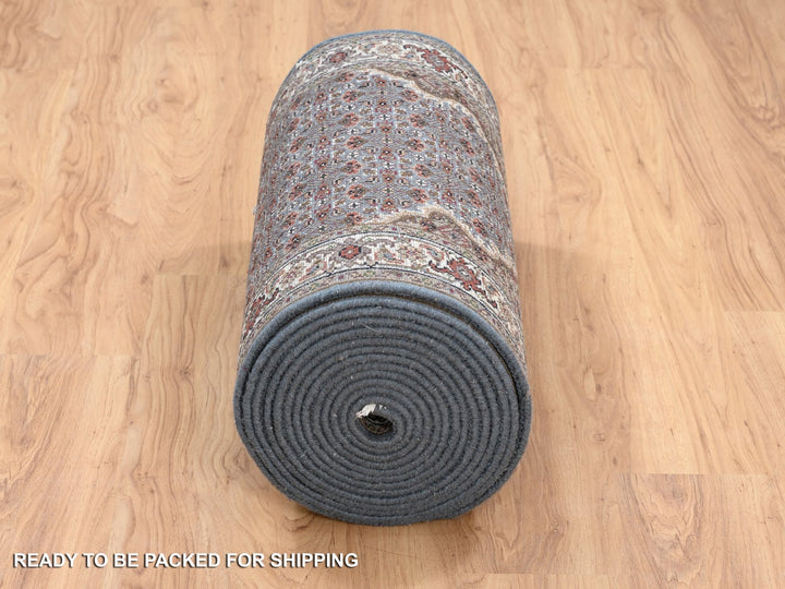 2'6" x 26'0" New Hand Knotted Grey Wool Runner Oriental Rug - MOA10264089