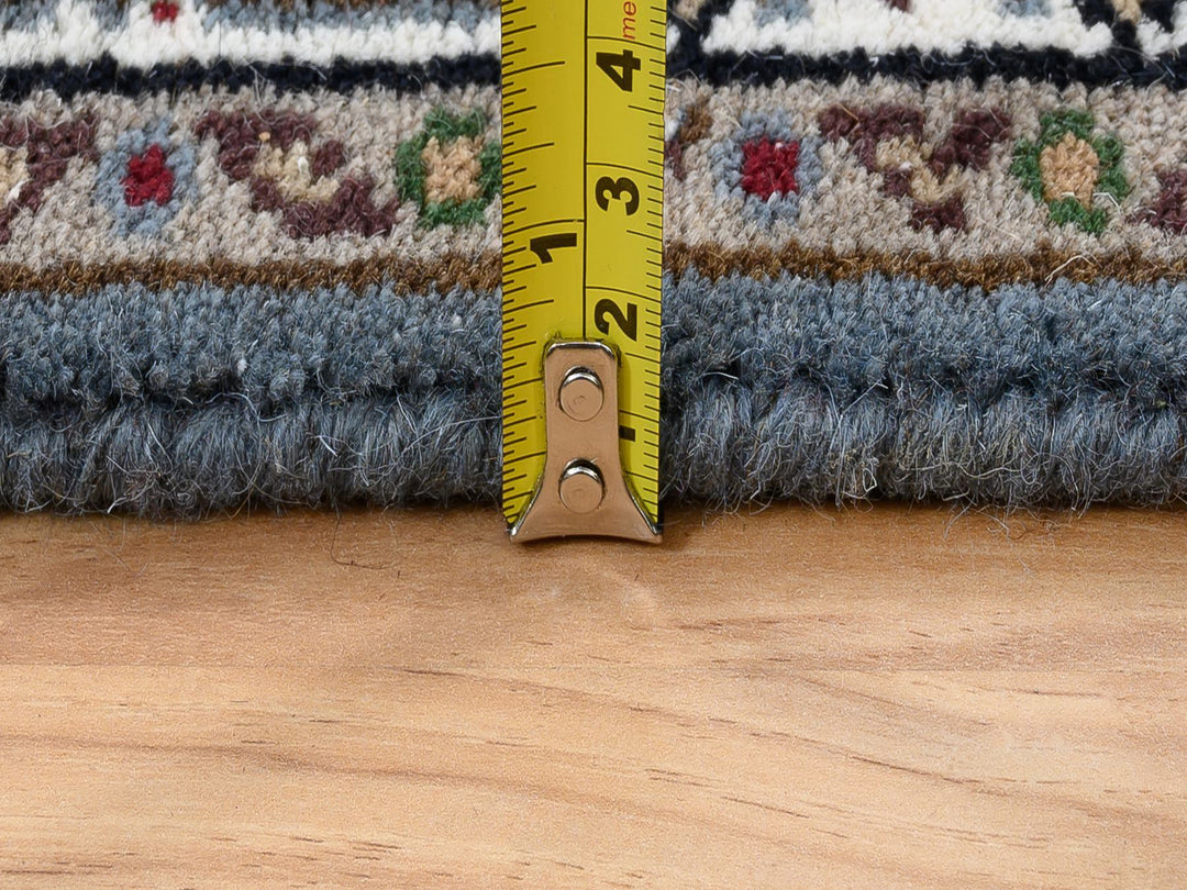 2'6" x 26'1" New Hand Knotted Grey Wool Runner Oriental Rug - MOA10264090