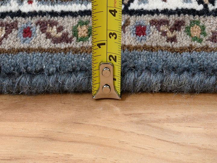 2'6" x 26'1" New Hand Knotted Grey Wool Runner Oriental Rug - MOA10264090