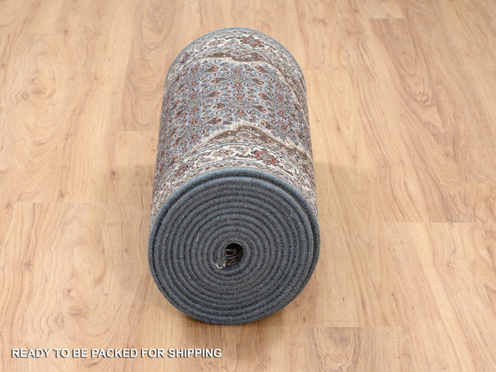 2'5" x 23'0" New Hand Knotted Grey Wool Runner Oriental Rug - MOA10264091