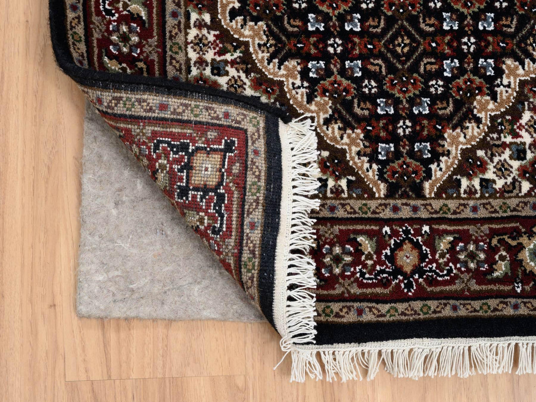 2'6" x 26'3" New Hand Knotted Black Wool Runner Oriental Rug - MOA10264094