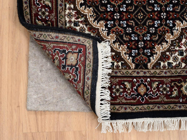 2'6" x 26'3" New Hand Knotted Black Wool Runner Oriental Rug - MOA10264094