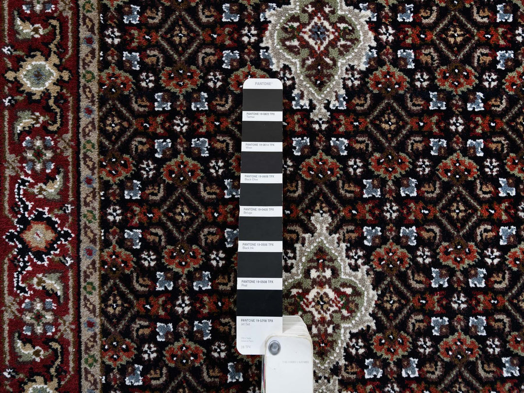 2'6" x 26'3" New Hand Knotted Black Wool Runner Oriental Rug - MOA10264094