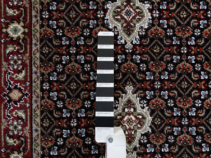 2'6" x 26'3" New Hand Knotted Black Wool Runner Oriental Rug - MOA10264094