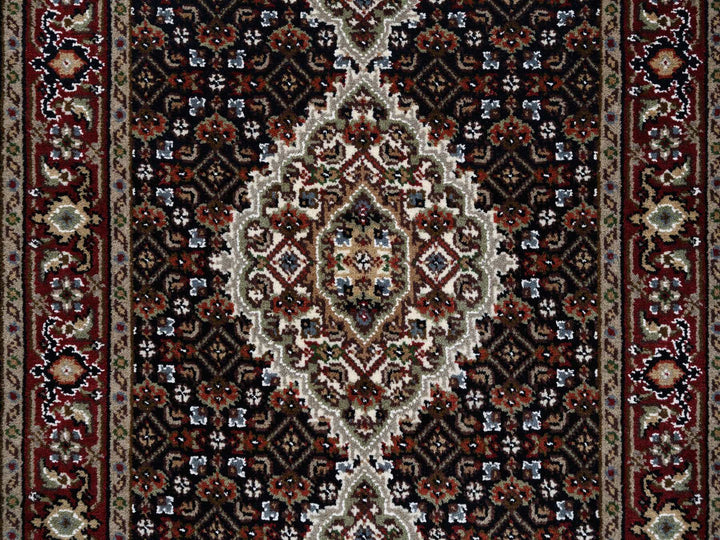 2'6" x 26'3" New Hand Knotted Black Wool Runner Oriental Rug - MOA10264094