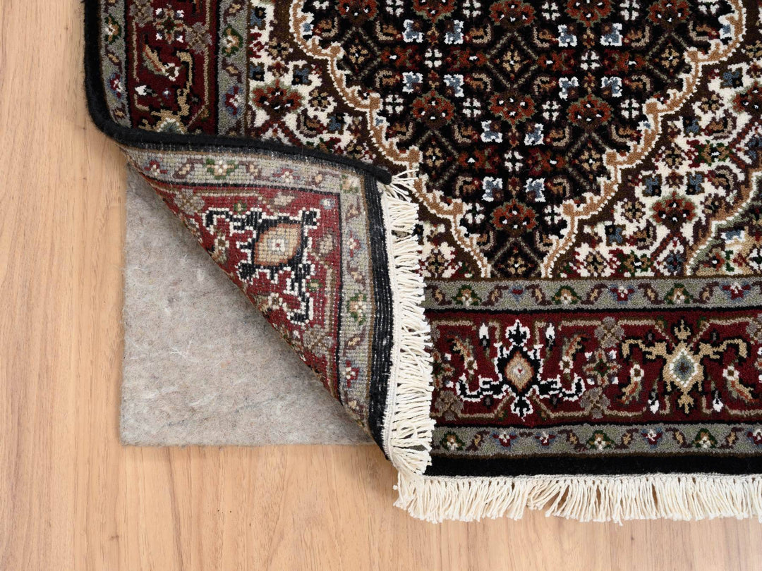 2'4" x 27'1" New Hand Knotted Black Wool Runner Oriental Rug - MOA10264095