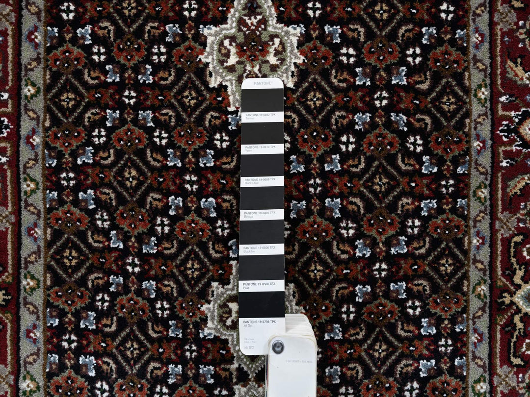 2'4" x 27'1" New Hand Knotted Black Wool Runner Oriental Rug - MOA10264095