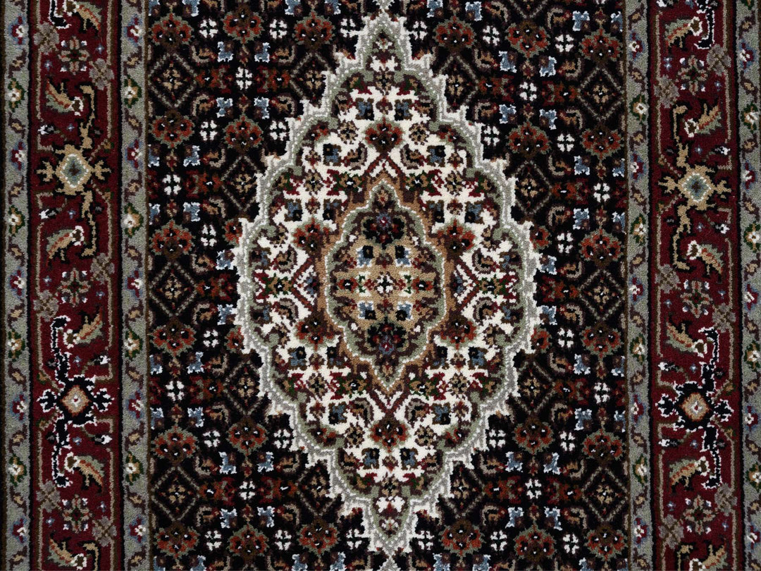 2'4" x 27'1" New Hand Knotted Black Wool Runner Oriental Rug - MOA10264095