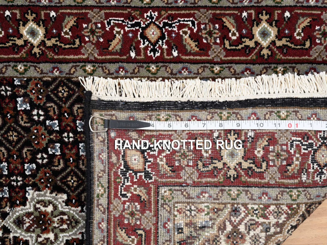 2'4" x 27'1" New Hand Knotted Black Wool Runner Oriental Rug - MOA10264095