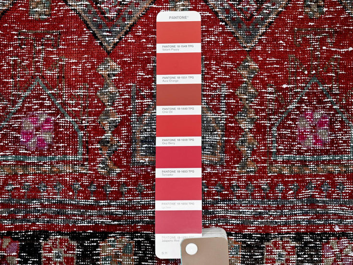 2'7" x 9'1" Vintage Hand Knotted Overdyed Wool Runner Oriental Rug - MOA102640