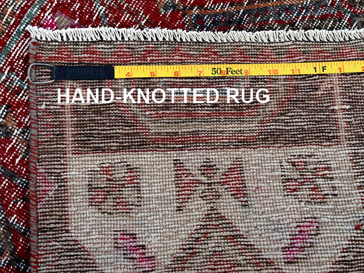 2'7" x 9'1" Vintage Hand Knotted Overdyed Wool Runner Oriental Rug - MOA102640