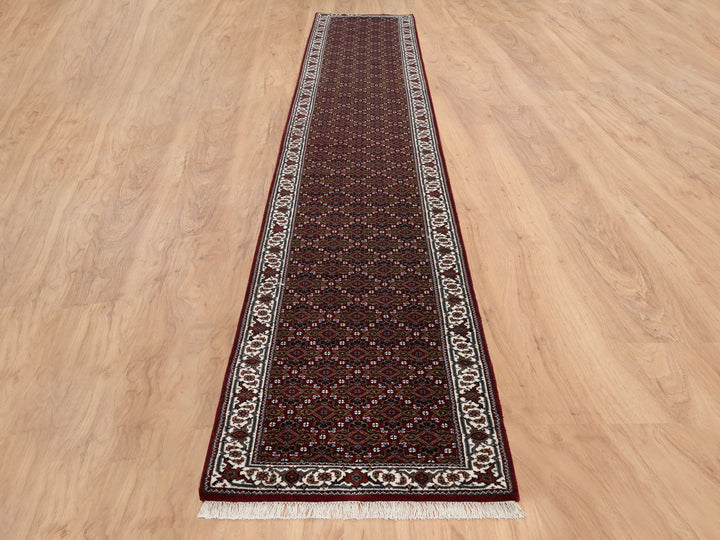 2'1" x 13'10" New Hand Knotted Red Wool Runner Oriental Rug - MOA10264110