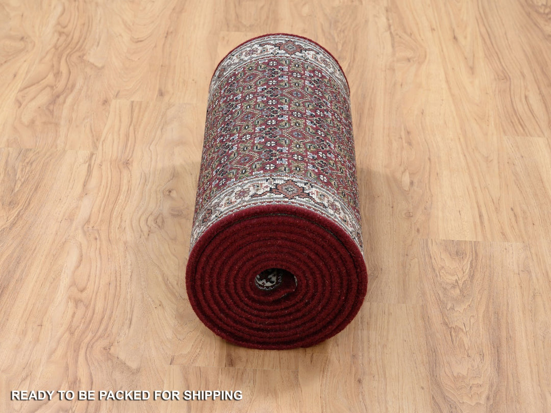 2'1" x 13'10" New Hand Knotted Red Wool Runner Oriental Rug - MOA10264110
